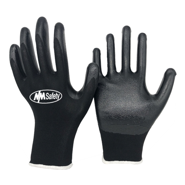black-nylon-smooth-nitrile-palm-coated-glove