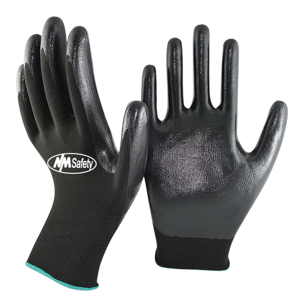 black-polyester-smooth-nitrile-palm-coated-gloves