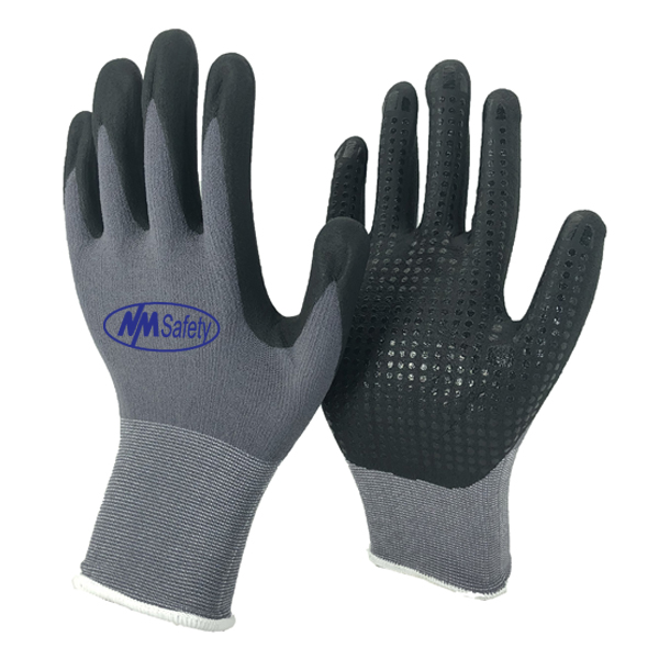 nylon-and-spandex-liner-micro-foam-nitrile-palm-coated-with-nitrile-dots-gloves