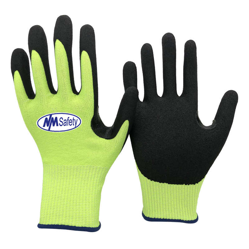 yellow-cut-resistant-liner-plam-coated-micor-foam-ntrile-glove,-thumb-reinforcemetn