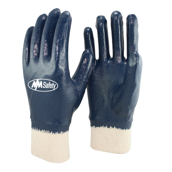 interlock cotton-liner-nitrile-full-coated-gloves-knitted-cuff