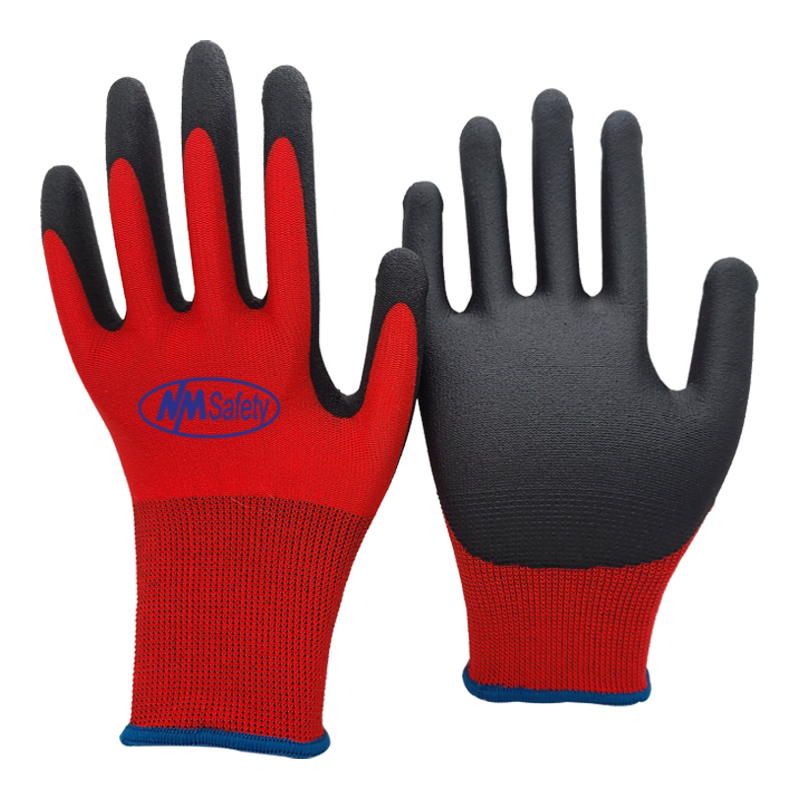 Lab Use Thick PVC Coating Dots on Palm Chemical Resistant Gloves