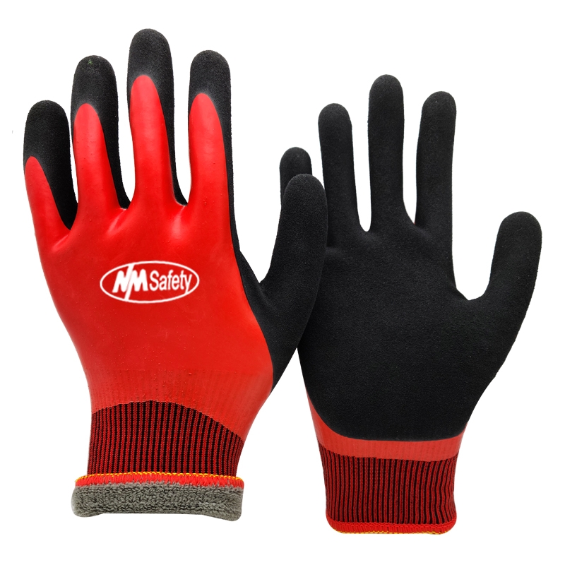 Thermal latex double coated waterproof gloves