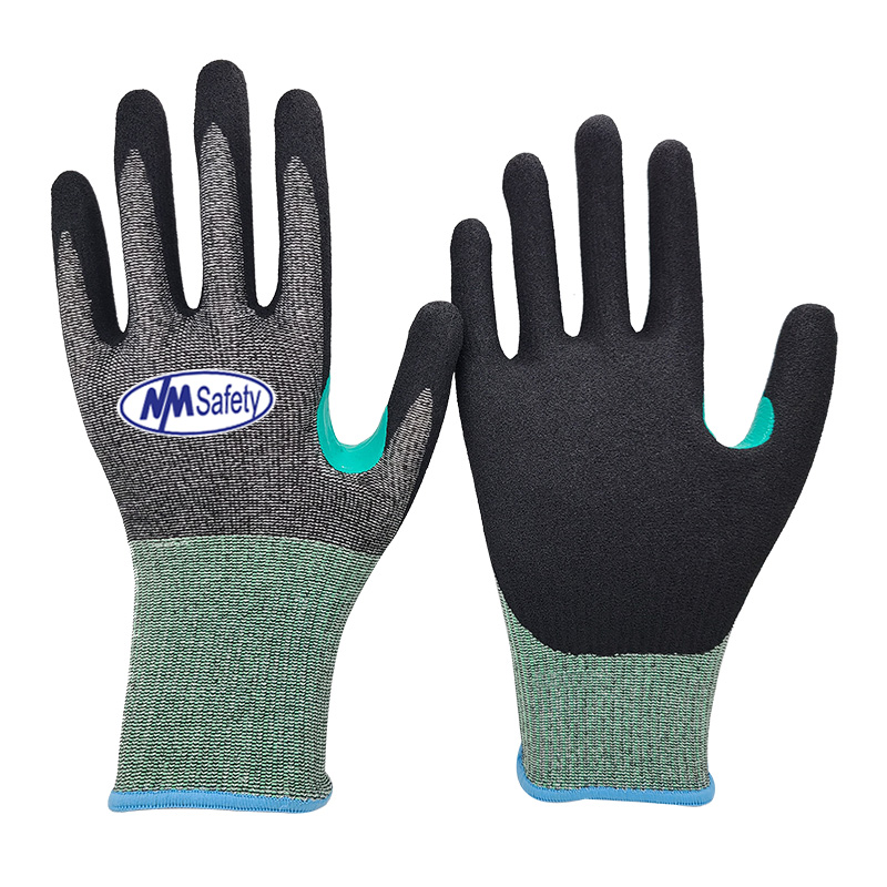 13-gauge-Cut-Resistant-A5-E-Nitrile-Coated-Gloves-Reinforced-thumb[DY1350F-H5]