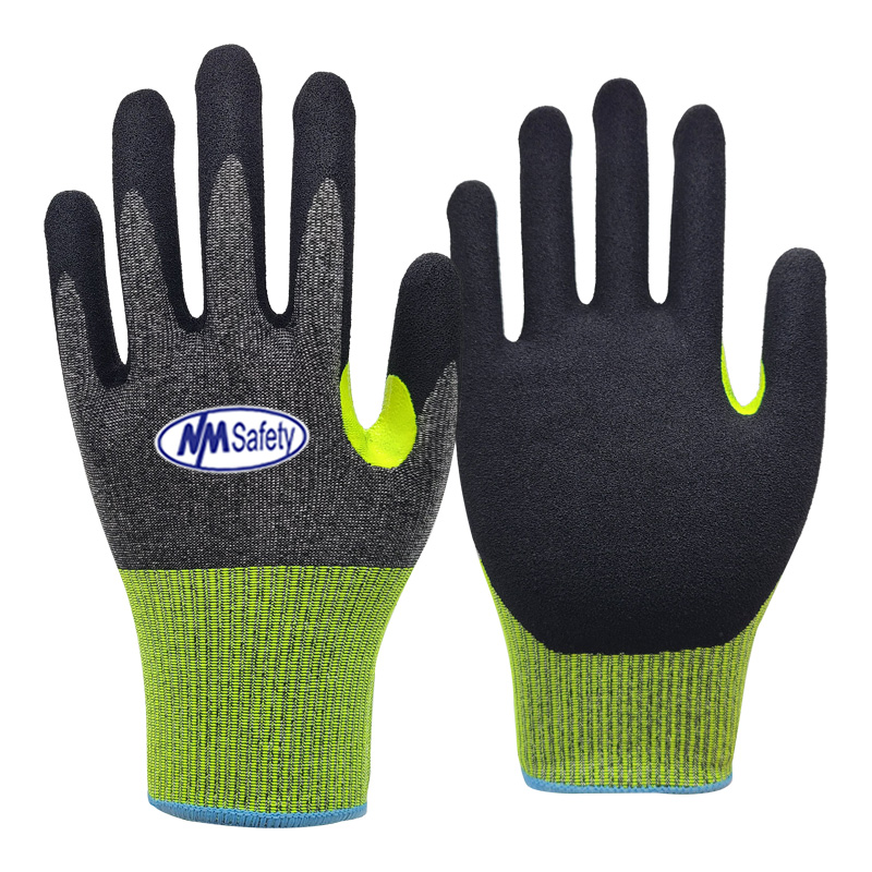 18-gauge-Cut-A5-&-E-sandy-nitrile-coated-gloves-yellow-cuff